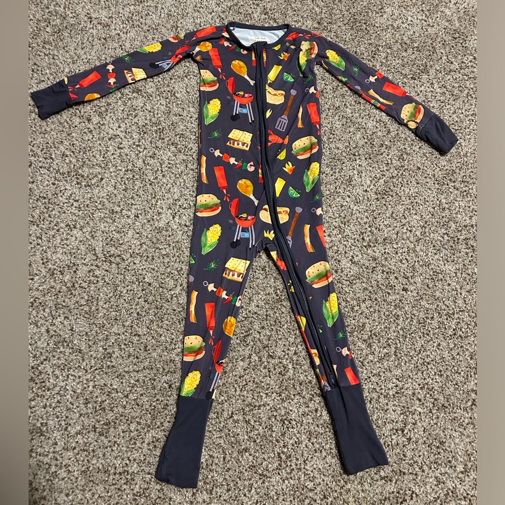 NWOT Little Sleepies 3T Zippy Pajamas Grill and Chill New Zipper PJs